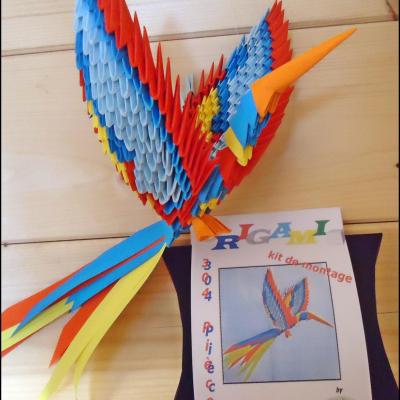 KIT ORIGAMI 3D oiseau/ bird/ vogel