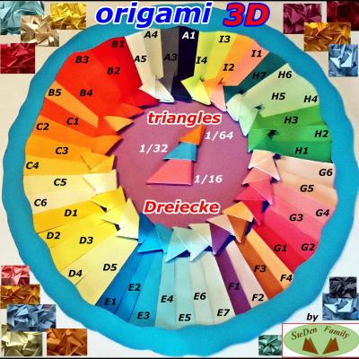 Lot 100 triangles T1/32 pour origami 3D