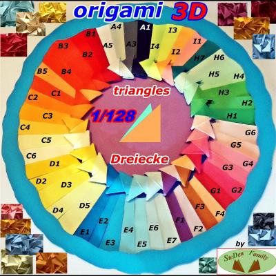 100 triangles T1/128 pour origami 3D