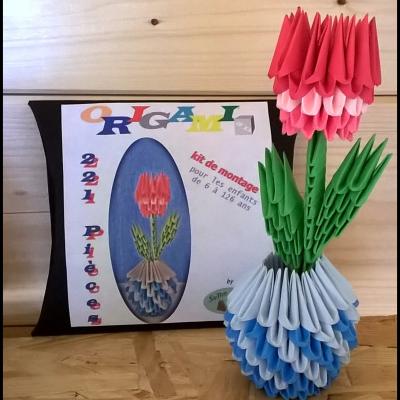 KIT ORIGAMI 3D fleur/ flower/ blume (ROSE/ROSA)