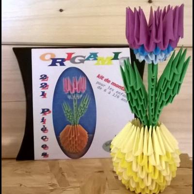 KIT ORIGAMI 3D fleur/ flower/ blume ( VIOLET/ PURPLE)